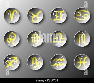 3d noir simple papier cercle zodiacal signe astrologie pour vector design concept illustration Illustration de Vecteur