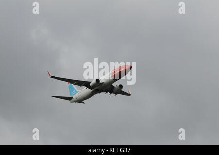 Kastrup/Copenhague/Danemark - 08 octobre 2017. Vol norvégien décollage de l'aéroport international Kastrup de Copenhague. Kastrup (photo Banque D'Images