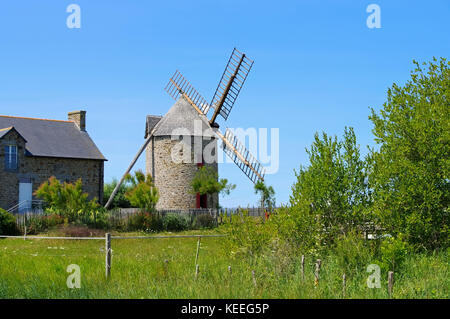 Cherrueix le moulin de la saline moulin en Bretagne, France Banque D'Images