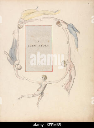 William Blake Les poèmes de Thomas Gray, Design 23, une longue histoire. Banque D'Images