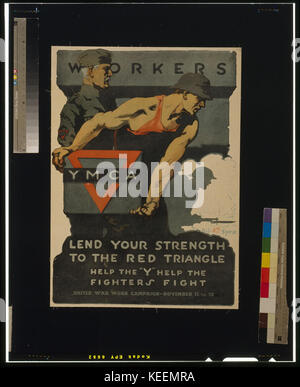 Les travailleurs, prêter votre force pour le triangle rouge à l'y aider la lutte des combattants de guerre Campagne des travaux le 11 novembre à 18 RCAC2002722570 Banque D'Images
