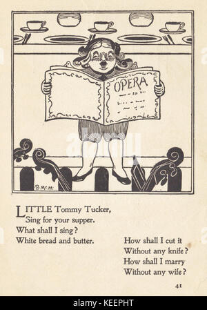 Petit Tommy Tucker chante pour son repas de l'illustration par Blanche McManus Banque D'Images