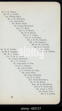 Commémoration du 25ÈME ANNIVERSAIRE DE SON OUVERTURE EN FREEMASONARY (organisé par) M. Charles H. HALSTEAD (at) NEWBURGH, NEW YORK (NYPL Hadès 2701774000002124) Banque D'Images