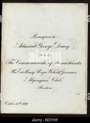 BANQUET POUR L'AMIRAL GEORGE DEWEY (détenu par) GOV.ROGER WOLCOTT DE MASSE ; (au) ALGONQUIN CLUB, Boston, Mass ; (CLUB) (NYPL Hadès 2718214000006448) Banque D'Images