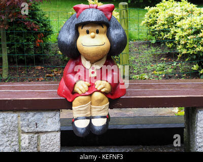 Statue de caractère Mafalda à Oviedo, Espagne Banque D'Images