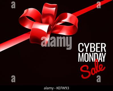 Cyber Monday sale cadeau noeud Design Illustration de Vecteur