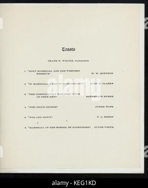 Le dîner DE JOHN MARSHALL (détenues par jour) (CLEVELAND BAR ) (at) COLONIAL HOTEL;CLEVELAND,OH (HOTEL ;) (NYPL Hadès 2755054000012323) Banque D'Images