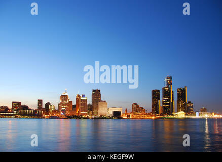 Détroit, Michigan skyline Banque D'Images