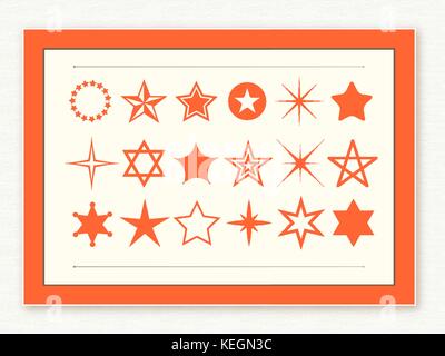 Star shape icons design collection element set Illustration de Vecteur