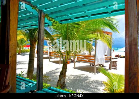 Réglage de la plage de Isla Mujeres, Mexique Banque D'Images