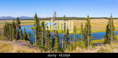 Yellowstone River à Hayden Valley, Wyoming, USA Banque D'Images