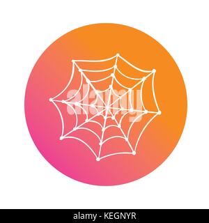 Gradient coloré cercle halloween de l'élément de conception web spider icône plate Illustration de Vecteur