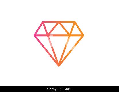 Le vecteur d'orange gradient diamant plat rose Illustration de Vecteur