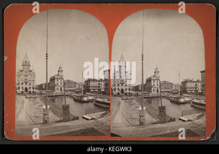 Vue générale (Clinton Square), Syracuse, New York, à partir de Robert N. Dennis collection de vues stéréoscopiques Banque D'Images