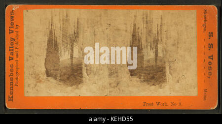 'Frost Work, No. 3' est une œuvre de S. S. Vose. La pièce capture les motifs délicats et complexes formés par le gel, mettant en valeur l'exploration par Vose des phénomènes naturels à travers l'intermédiaire de permis Banque D'Images