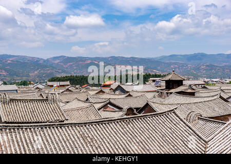 Toits traditionnels chinois à Dali - Yunnan, Chine Banque D'Images