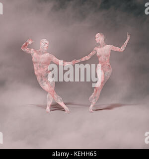 Futuristic couple dancing Banque D'Images