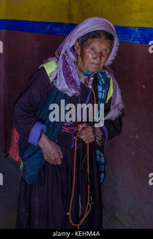 Portraite de femme ladakhis pendant le Festival à Leh Ladakh Inde Banque D'Images