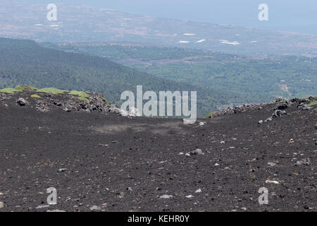 Randonnées près de rifugio citelli, l'etna Banque D'Images