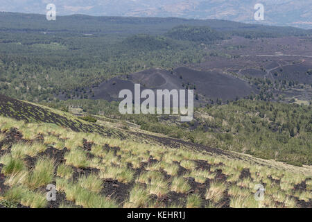 Randonnées près de rifugio citelli, l'etna Banque D'Images