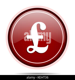 Livre brillant rouge icône web ronde. Isolated bouton internet pour webdesign et applications smartphone. Banque D'Images