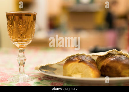 Image shabbat. challah pain, vin chabbat Banque D'Images