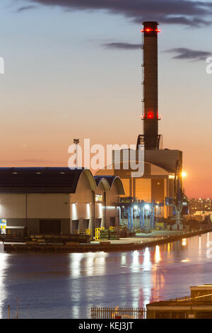 Shoreham power station au crépuscule Banque D'Images