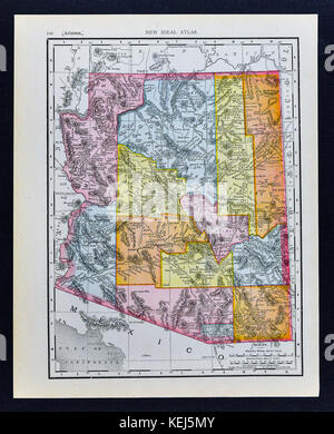 1911 mcnally map - ARIZONA - Phoenix tucson prescott Banque D'Images