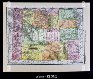 1911 mcnally map - Wyoming - parc national de Yellowstone douglas cheyenne Banque D'Images