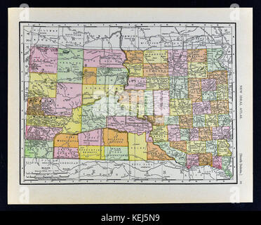 1911 mcnally map - Dakota du Sud - rapid city pierre Banque D'Images