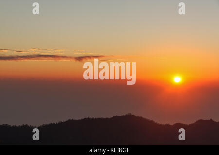 Lever de soleil vu du Mont Batur - Bali - Indonésie Banque D'Images