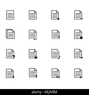 Les icônes de fichiers, fichiers icône document défini, fine ligne -style Vector design iconique Illustration de Vecteur