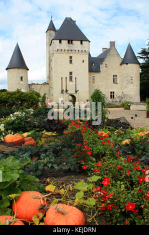 Chateau du rivau, Touraine, France. Le château de gargantua's Kitchen Garden. Banque D'Images