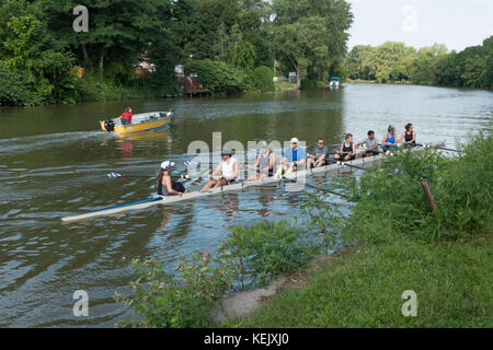 L'équipage sur le canal Érié. Banque D'Images