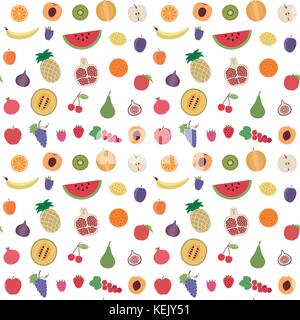 Transparente avec motif vecteur divers fruits. Illustration de Vecteur