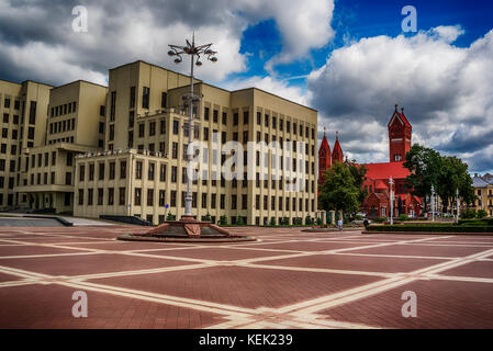 Minsk, Belarus : la place de l'indépendance Banque D'Images