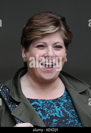 Londres, Royaume-Uni. 22 octobre, 2017. Emily Thornberry ombre du travail secrétaire des affaires étrangères assiste à la bbc Andrew Marr show à la BBC à Londres : crédit wfpa/Alamy live news Banque D'Images