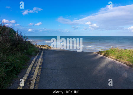 Beach road Happisburgh Banque D'Images