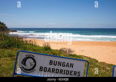 Bungan Beach, une plage de surf sur les plages du nord de Sydney, Nouvelle Galles du Sud, Australie Banque D'Images