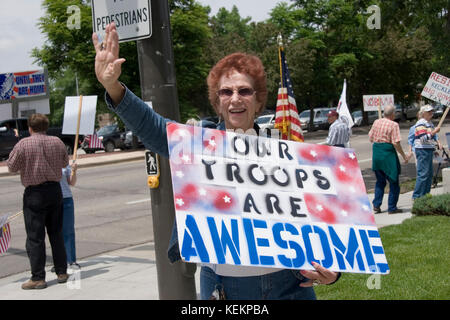 Manifestation anti Obama à Fort Collins, Colorado, Juin, 2009 Banque D'Images