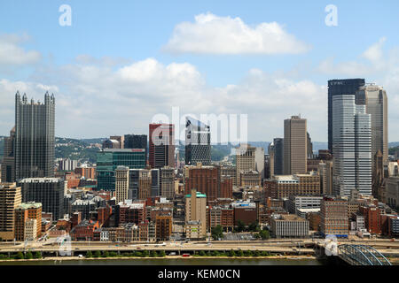 Une vue depuis le mont Washington, Pittsburgh, Pennsylvania, United States Banque D'Images