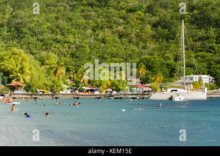 Grande Anse d'Arlet plage en Martinique, Juillet 2017 Banque D'Images