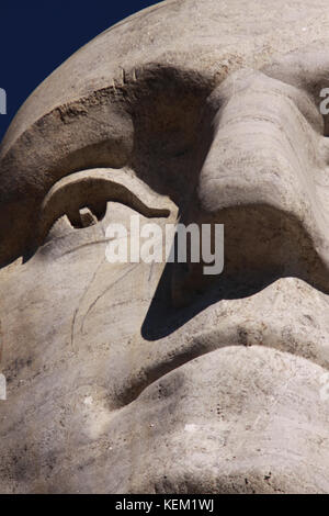 Close up de détail de la sculpture de George Washington sur le mont Rushmore national memorial Banque D'Images