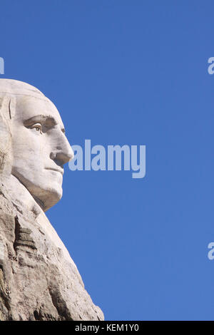 Close up de détail de la sculpture de George Washington sur le mont Rushmore national memorial Banque D'Images