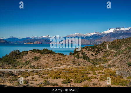 Cordon Contreras massif dans le parc national Laguna San Rafael, Lago General Carrera, vue à partir de la Carretera Austral autoroute, Patagonie, Chili Banque D'Images