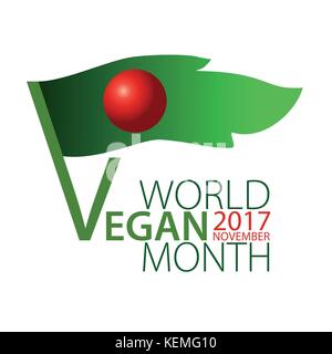 Affiche du mois world vegan, vegetarian design de bannières. eps10 vector graphic. Illustration de Vecteur