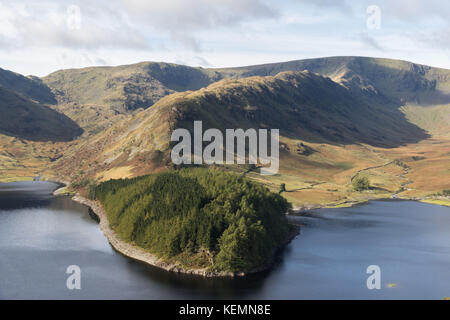 À l'échelle haweswater à harter est tombé, le nan bield pass, mauvais mardale bell et high street, dans l'Eden Valley à mardale dans le lake district Banque D'Images