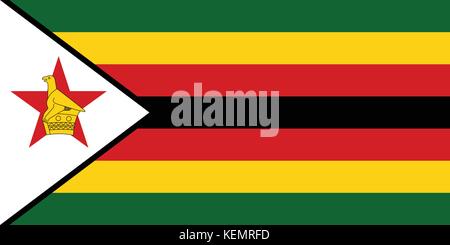 Vecteur officiel pavillon de Zimbabwe . Illustration de Vecteur