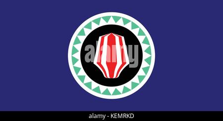 Vecteur de drapeau officiel de la région autonome de Bougainville . Illustration de Vecteur