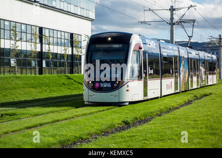 Tramway d'Édimbourg Édimbourg Park Central. L'Écosse, Royaume-Uni Banque D'Images